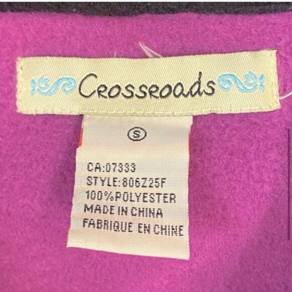 Vintage Crossroads Pink Fleece Embroidered Button  Up Cardigan S - Picture 6 of 10